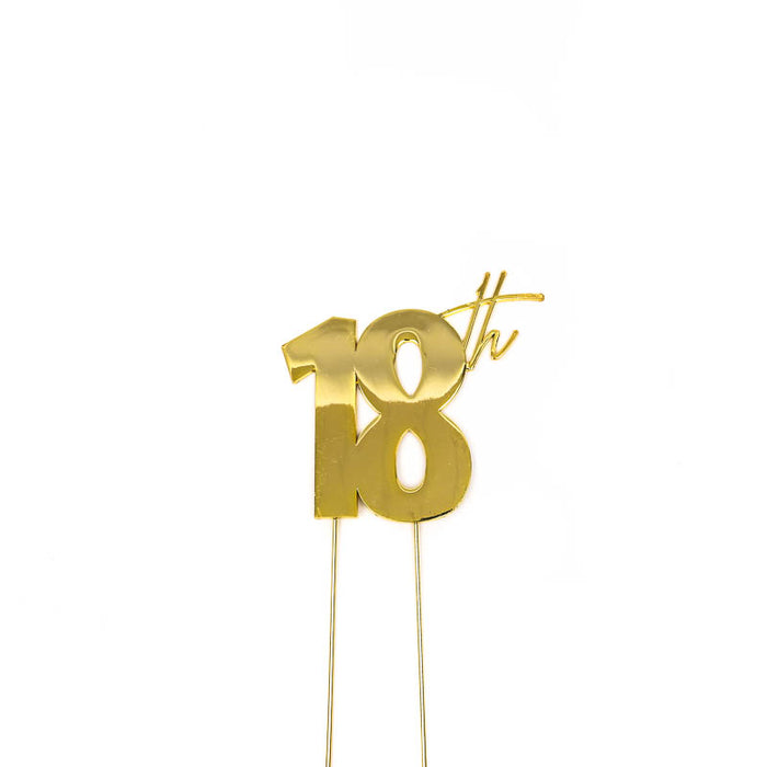 Cake & Candle Cake Topper - Gold 18th