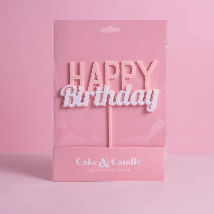 Cake & Candle Cake Topper - Milkshake Happy Birthday Strawberry