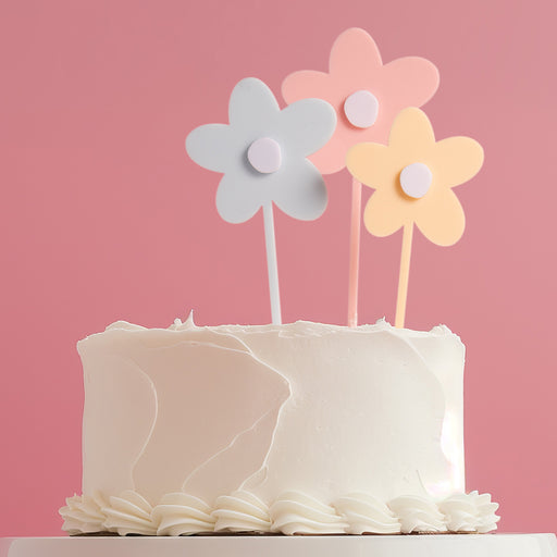 Cake & Candle Cake Topper - Milkshake Flowers