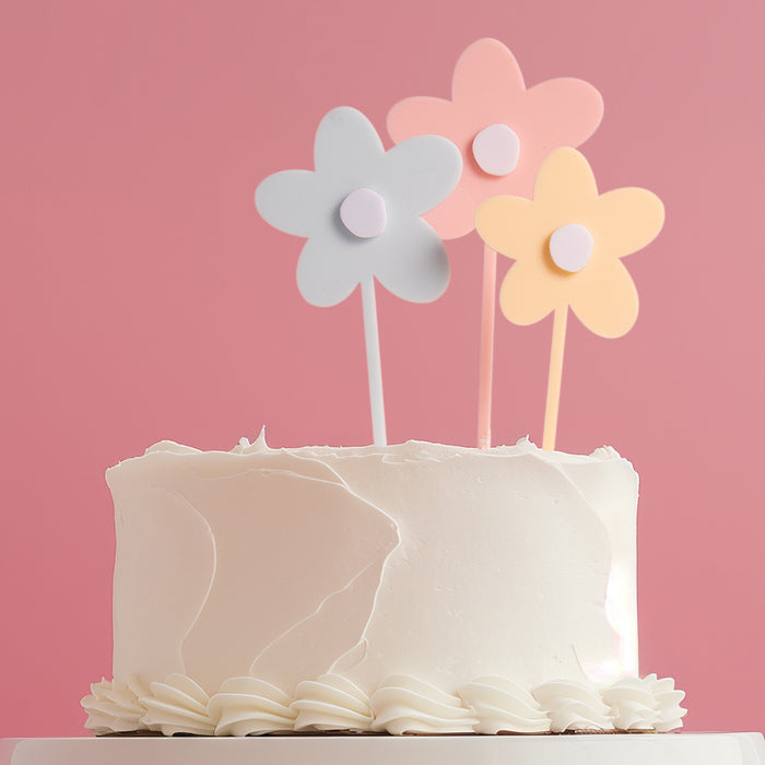 Cake & Candle Cake Topper - Milkshake Flowers