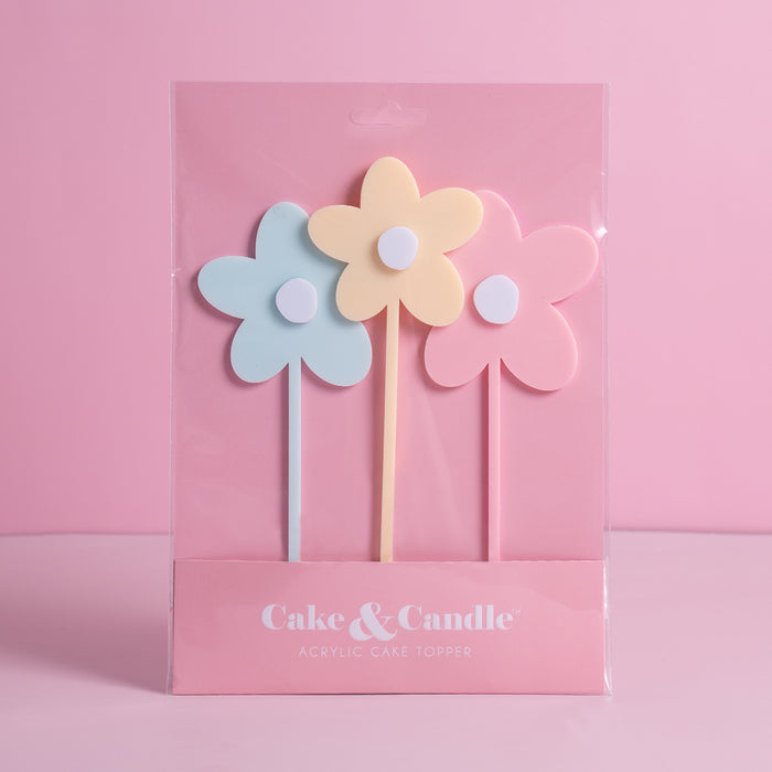 Cake & Candle Cake Topper - Milkshake Flowers