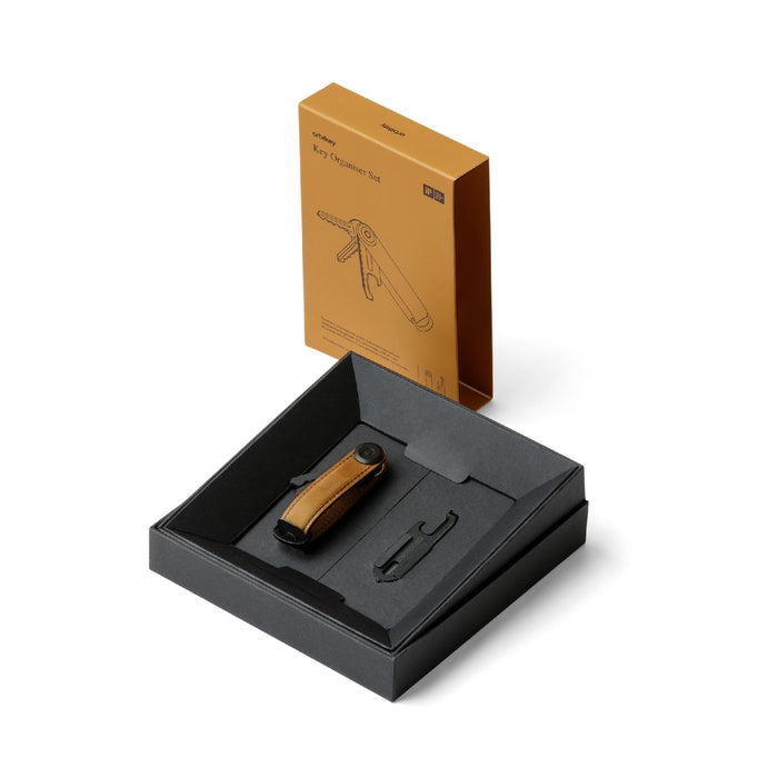 Orbitkey Organiser & Multitool Set - Crazy Horse Leather Chestnut/Black Stitch