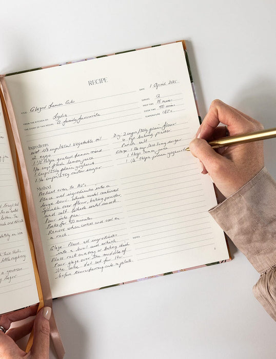 Bespoke Letterpress Heirloom Recipe Book Journal - Peaches