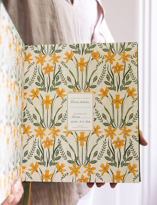 Bespoke Letterpress Heirloom Recipe Book Journal - Basil Green