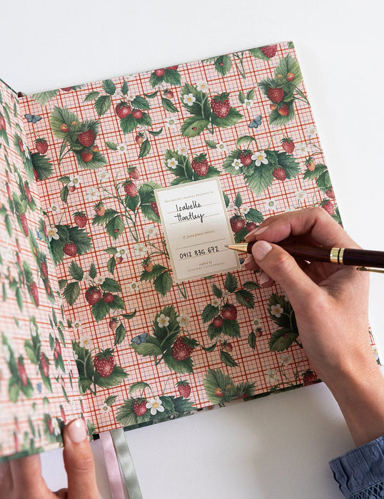 Bespoke Letterpress Heirloom Recipe Book Journal - Strawberries