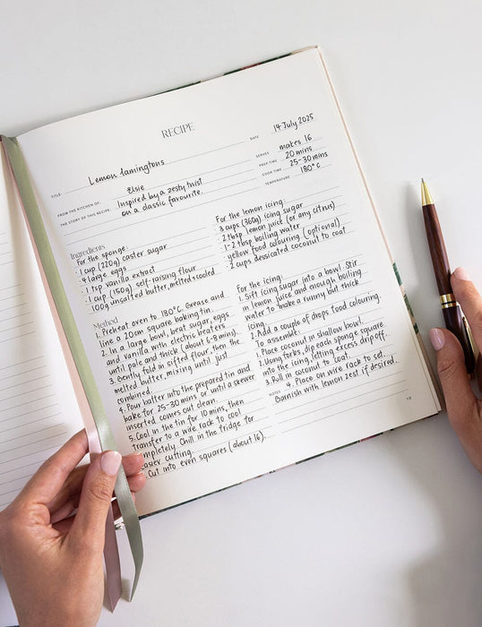Bespoke Letterpress Heirloom Recipe Book Journal - Strawberries