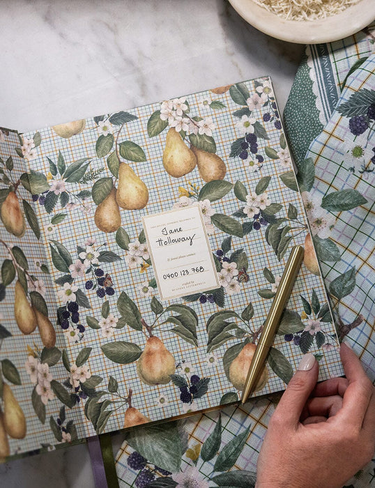 Bespoke Letterpress Heirloom Recipe Book Journal - Pears