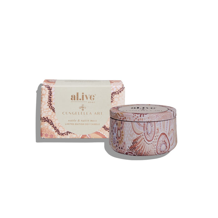 aL.ive Cungelella Art Mini Soy Candle - Wattle & Native Moss