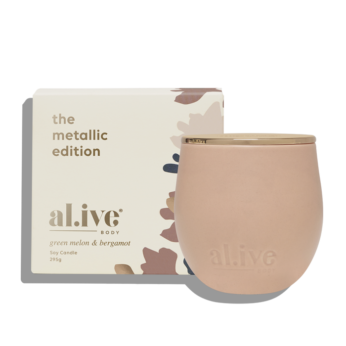 aL.ive Metalic Edition Soy Candle - Green Melon & Bergamot