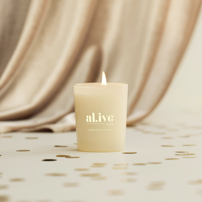 al.ive a Season to Sparkle - Soy Candle - Golden Wattle & Citrus