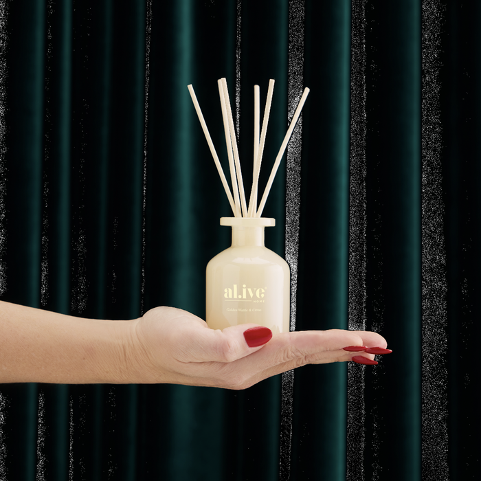 al.ive a Season to Sparkle - Mini Reed Diffuser - Golden Wattle & Citrus