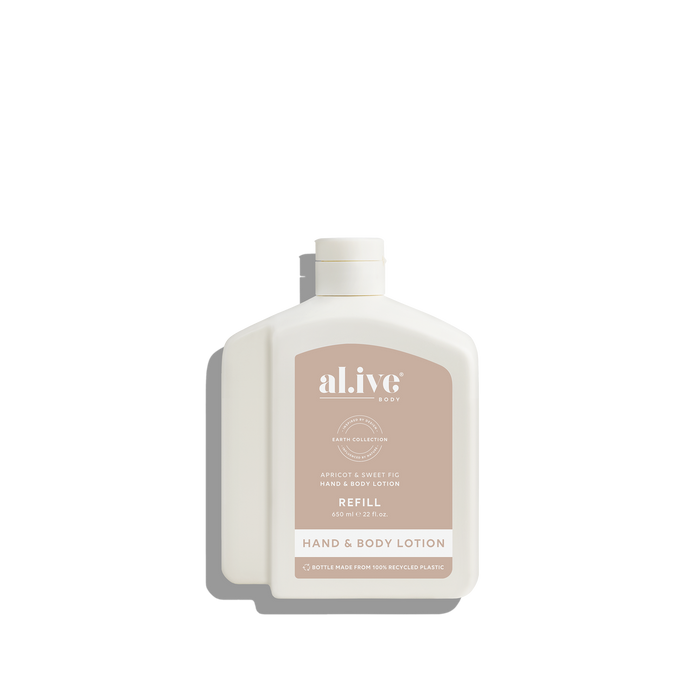 al.ive Lotion Refill 650ml - Apricot & Sweet Fig