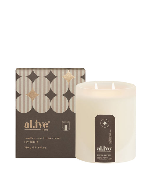 al.ive Soy Candle - Vanilla Cream & Tonka Bean