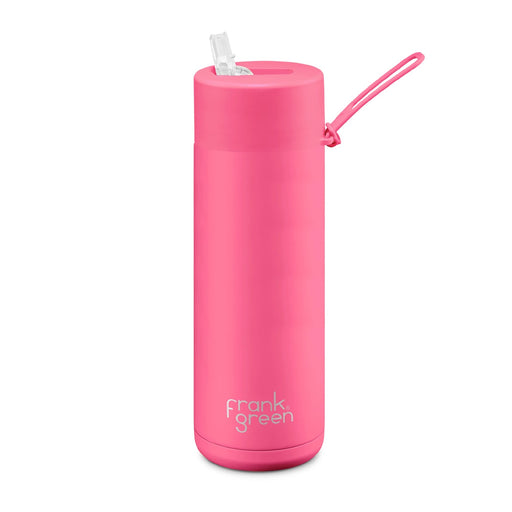 Frank Green Ceramic Reusable Bottle 20oz / 595ml - Neon Pink