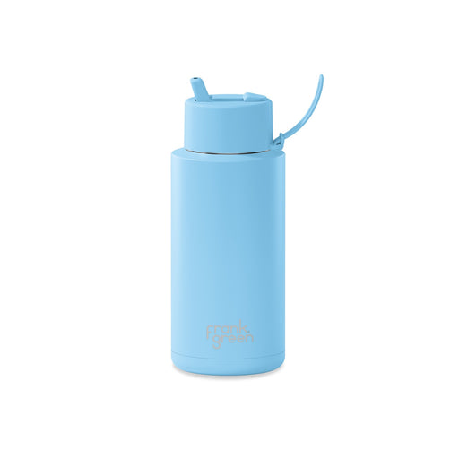 Frank Green Ceramic Reusable Bottle w/flip Lid 34oz / 1000ml - Sky Blue