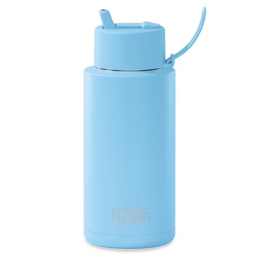 Frank Green Ceramic Reusable Bottle w/flip Lid 34oz / 1000ml - Sky Blue