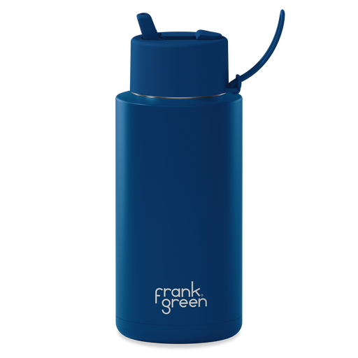 Frank Green Ceramic Reusable Bottle w/flip Lid 34oz / 1000ml - Deep Ocean