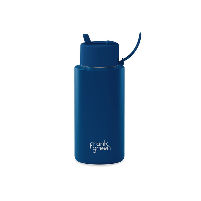 Frank Green Ceramic Reusable Bottle w/flip Lid 34oz / 1000ml - Deep Ocean