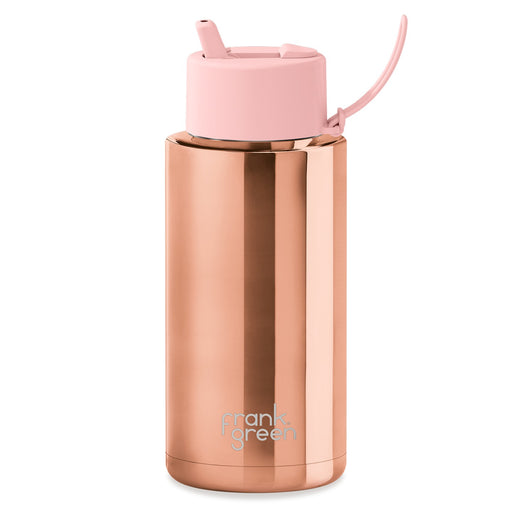Frank Green Ceramic Reusable Bottle w/flip Lid 34oz / 1000ml - Rose Gold