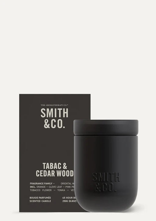 Smith & Co Candle 250g - Tabac & Cedarwood