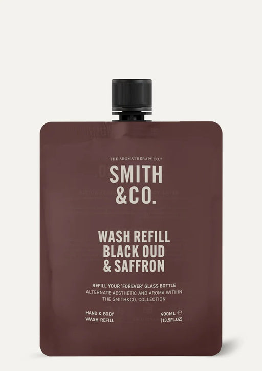 Smith & Co Hand Body Wash Refill 400ml - Black Oud & Saffron