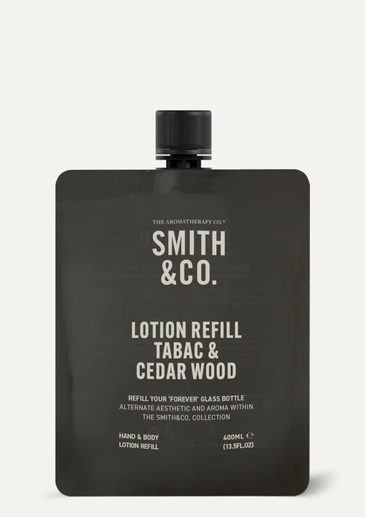 Smith & Co Hand Body Lotion Refill 400ml - Tabac & Cedarwood