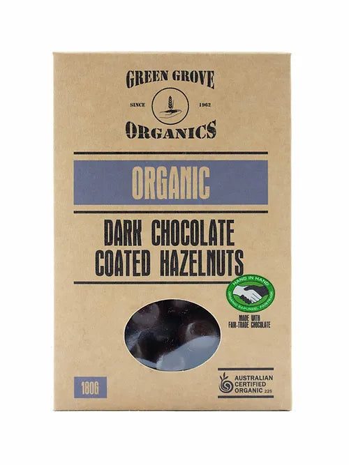 Green Grove Organic Dark Chocolate Coated Hazelnuts 180g - Kitchen Antics