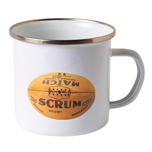 SN Enamel Mug - Vintage Rugby Union Football - Kitchen Antics