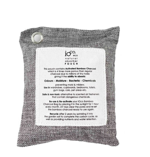 Ioco Bamboo Charcoal Pouch Natural Absorber - Grey - Kitchen Antics