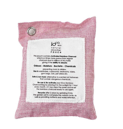 Ioco Bamboo Charcoal Pouch Natural Absorber - Pink - Kitchen Antics