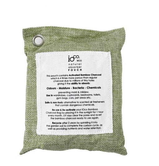 Ioco Bamboo Charcoal Pouch Natural Absorber - Green - Kitchen Antics