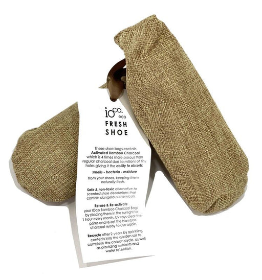 Ioco Fresh Shoe Bamboo Charcoal Pouch Natural Absorber s/2 - Natural - Kitchen Antics