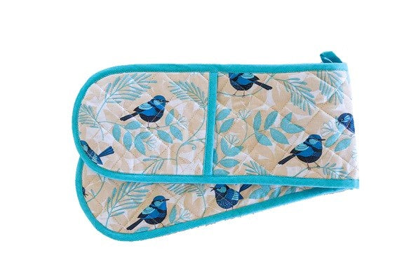 AG Double Oven Glove - Blue Wren - Kitchen Antics