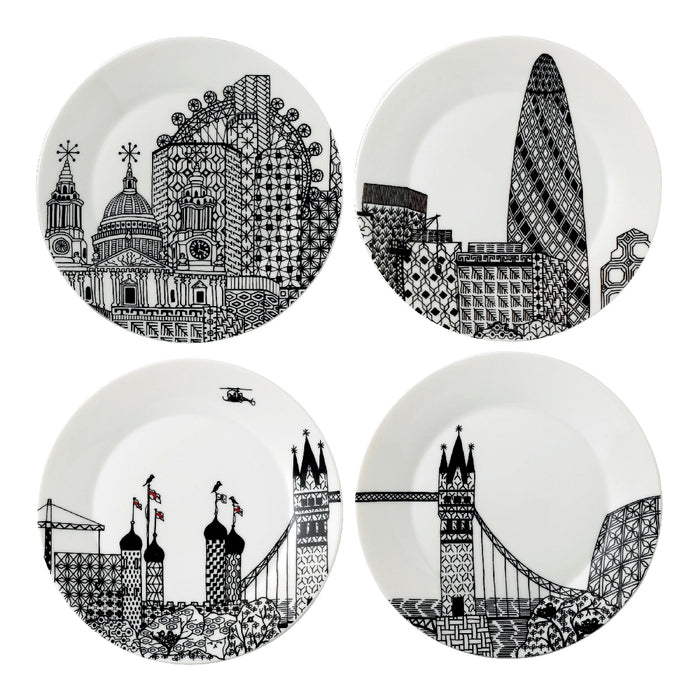 Royal Doulton Charlene Mullen Set of 4 Plates 22cm - London - Kitchen Antics