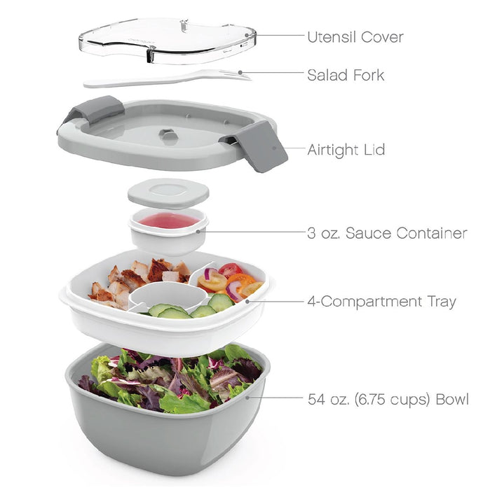 Bentgo All-In-One Salad Container - Grey - Kitchen Antics
