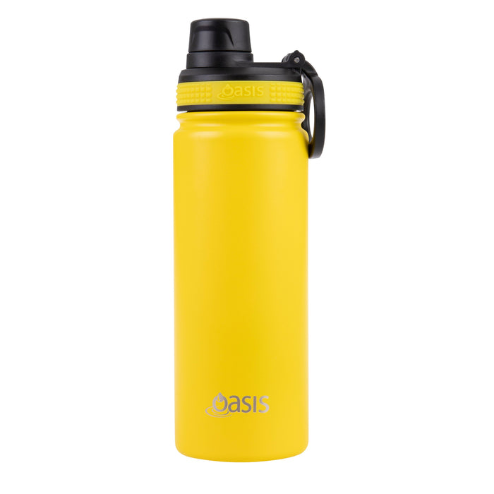 Oasis S/S Insulated Sports Bottle w/Screw Cap 550ml - Neon Yellow - Kitchen Antics