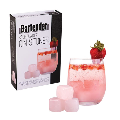 Bartender Gin Stones Set 6 W/ Bag - Rose Quartz - Kitchen Antics