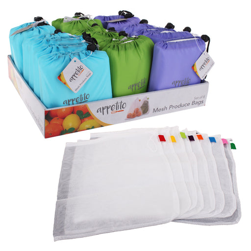 Appetito Mesh Produce Bag in Pouch - Set/8 - Kitchen Antics