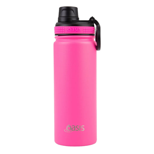 Oasis S/S Insulated Sports Bottle w/Screw Cap 550ml - Neon Pink - Kitchen Antics
