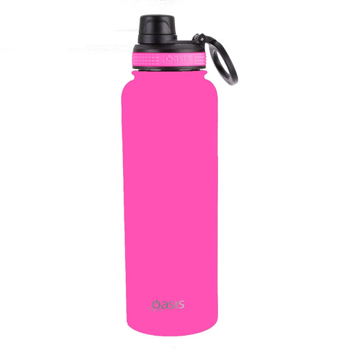 Oasis S/S Insulated Sports Bottle w/Screw Cap 1.1L - Neon Pink - Kitchen Antics