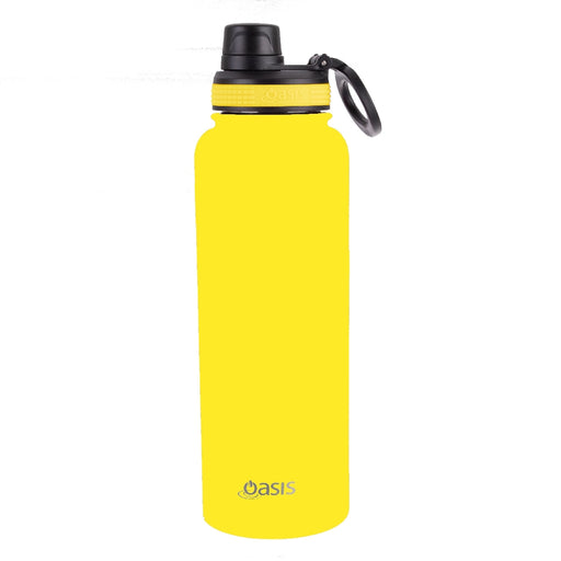 Oasis S/S Insulated Sports Bottle w/Screw Cap 1.1L - Neon Yellow - Kitchen Antics