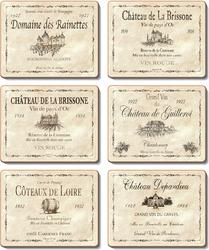 Cinnamon 'Wine Labels' Coasters set of 6