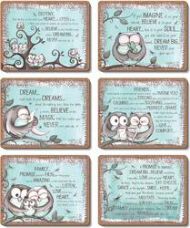 Cinnamon 'Mint Owl' Coasters set of 6 - Kitchen Antics