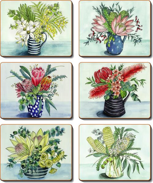Cinnamon 'Native Vase' Coasters Set of 6 - Kitchen Antics
