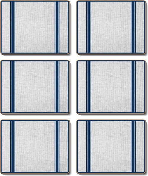 Cinnamon 'Hamptons Navy' Coasters Set of 6 - Kitchen Antics