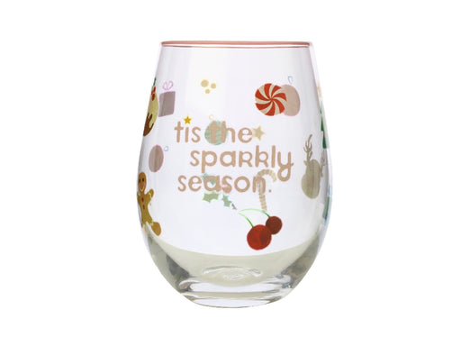 MW Kasey Rainbow Sparkly Season Stemless Glass 500ML Pink Gift Boxed - Kitchen Antics