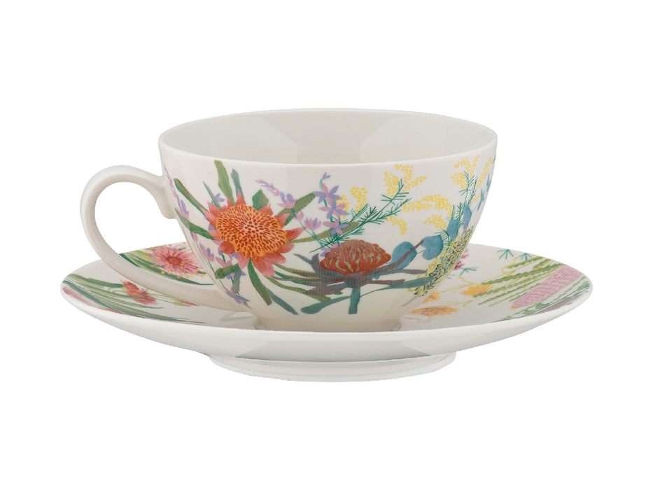 MW Royal Botanic Gardens Native Blooms Coupe Cup & Saucer 200ML - Kitchen Antics