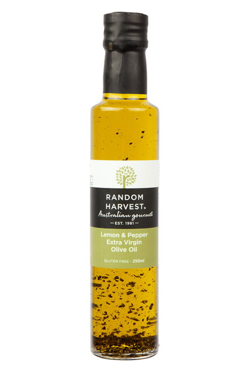 Random Harvest Virgin Olive Oil 250ml - Lemon & Pepper - Kitchen Antics