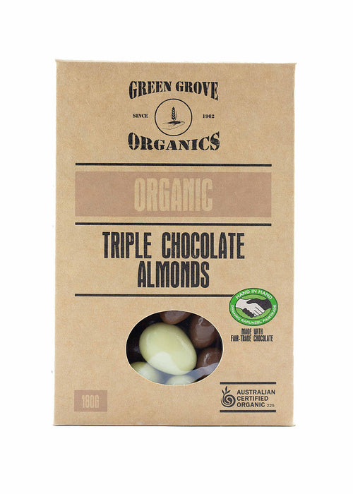 Green Grove Organic Triple Chocolate Coated Almonds 180g