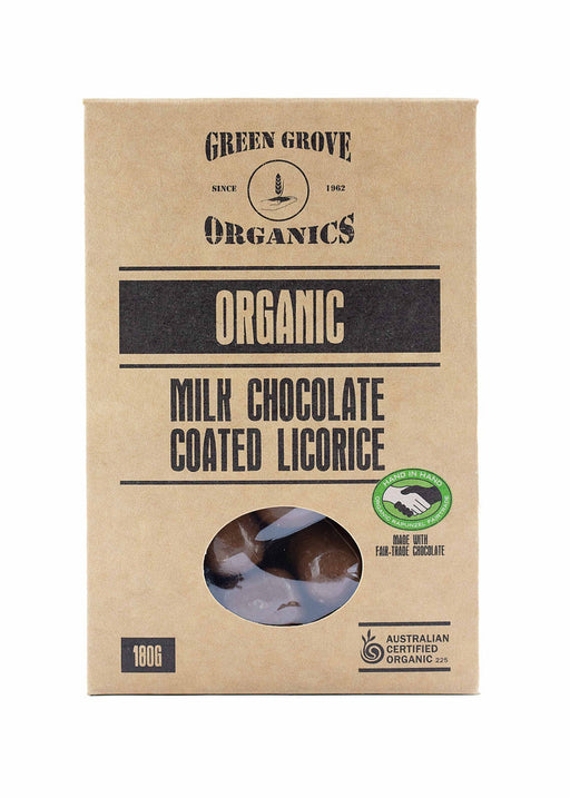 Green Grove Organic Milk Chocolate Coated Licorice 180g - Kitchen Antics